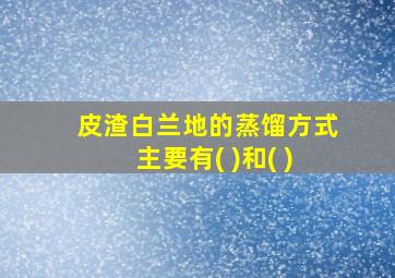 皮渣白兰地的蒸馏方式主要有( )和( )